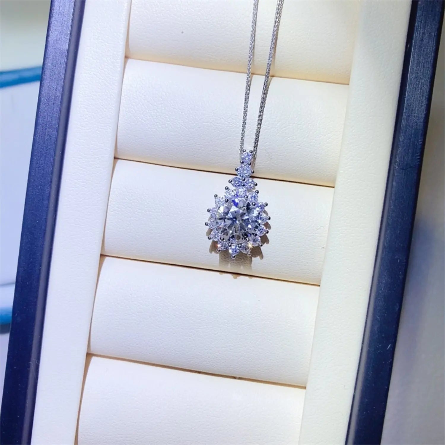 5 Carat Moissanite 925 Sterling Silver Pendant Necklace - GlossiChic Collection Silver / One Size GlossiChic Collection jewelry