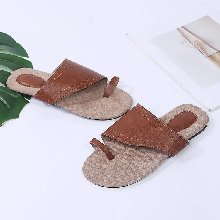 Retro Flat Bottom Casual Sandals GlossiChic Collection