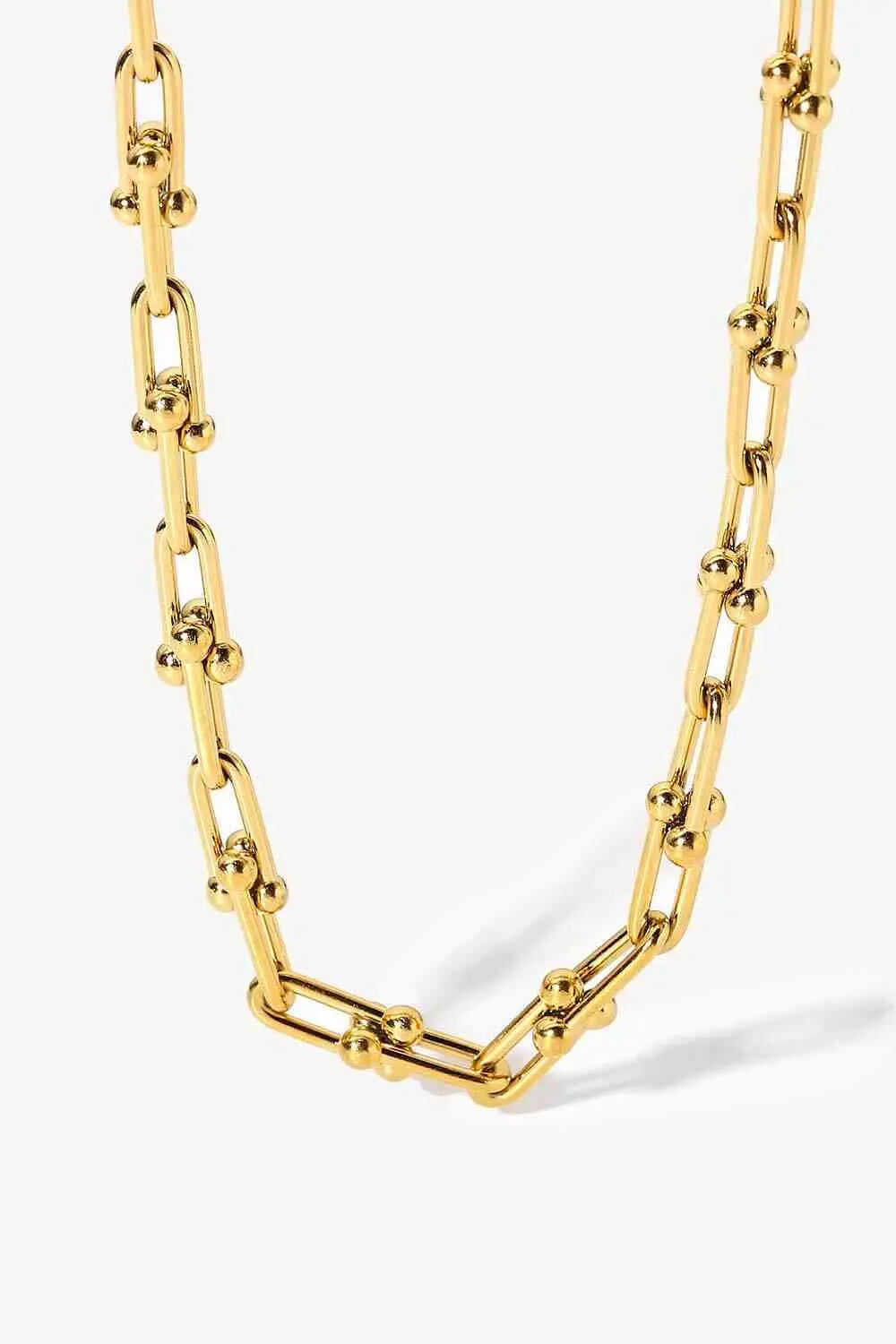 18K Stainless Steel U-Shape Chain Necklace Trendsi