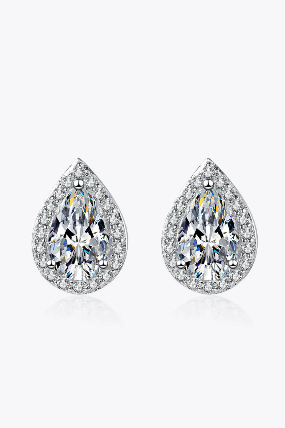 Moissanite Teardrop Stud Earrings GlossiChic Collection