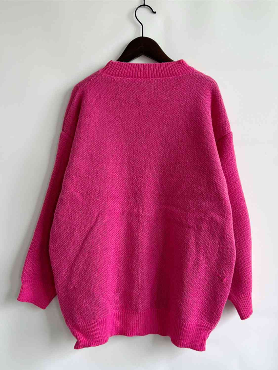PINKY PROMISE Graphic Sweater - GlossiChic Collection Deep Rose / S GlossiChic Collection apparel