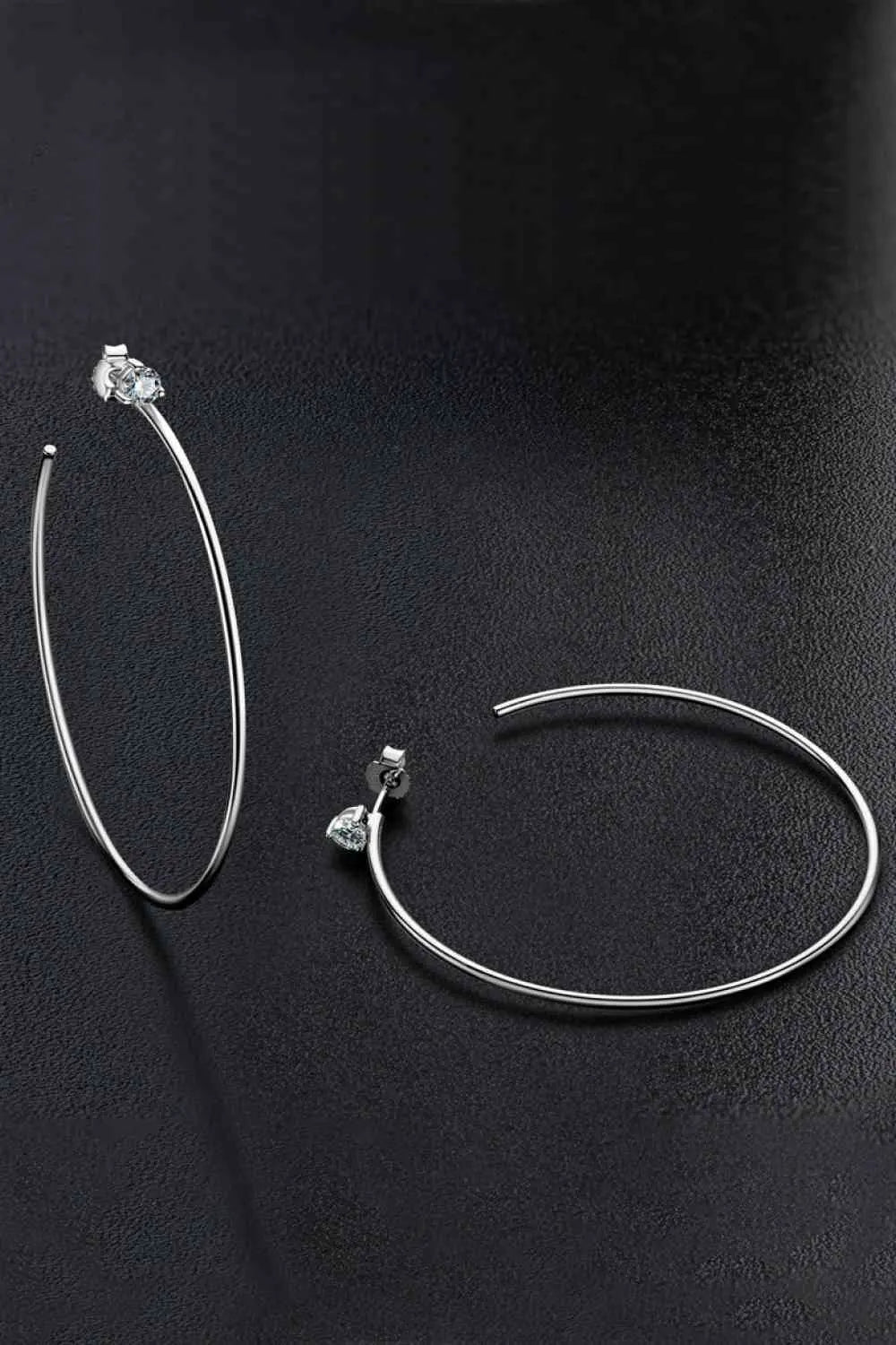 925 Sterling Silver Moissanite Hoop Earrings - GlossiChic Collection