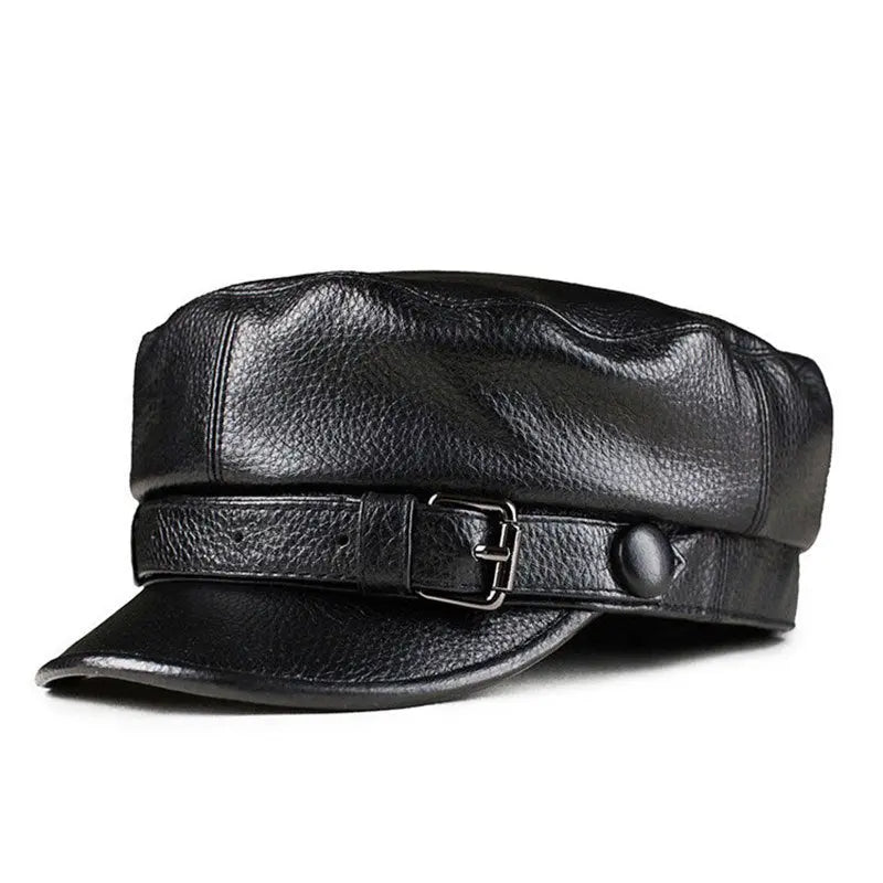 Fashion Retro PU Leather Beret - GlossiChic Collection Black / 2XL GlossiChic Collection Belts & Hats