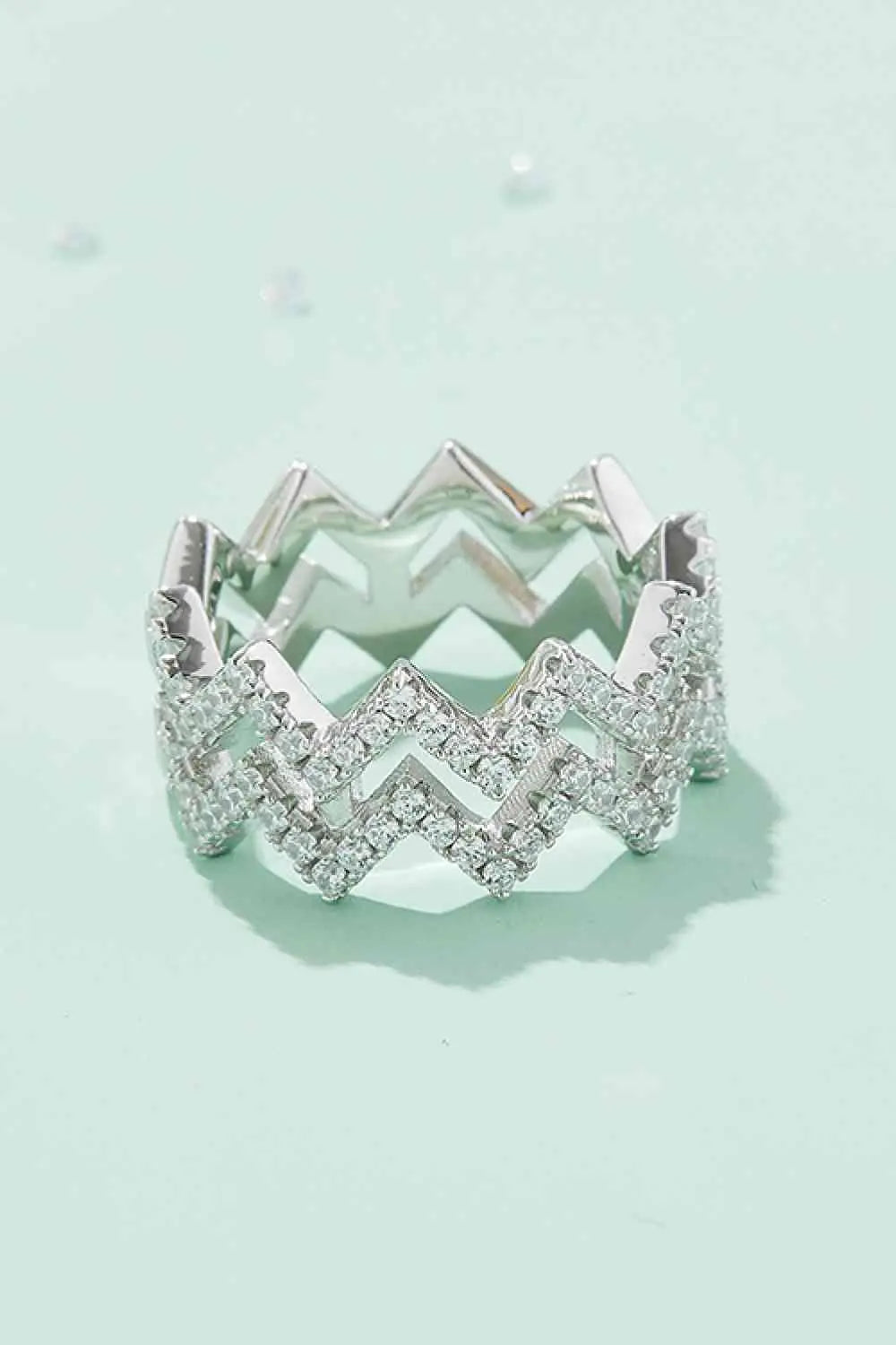 Adored Moissanite Zigzag Stacking Rings GlossiChic Collection