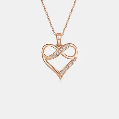 Moissanite 925 Sterling Silver Heart Necklace - GlossiChic Collectionjewelry