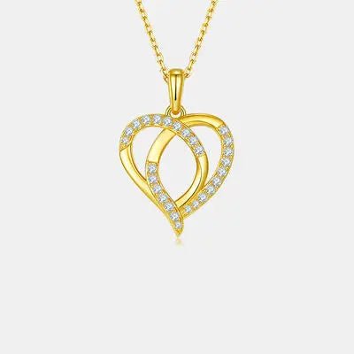 Moissanite 925 Sterling Silver Heart Shape Necklace - GlossiChic Collectionjewelry