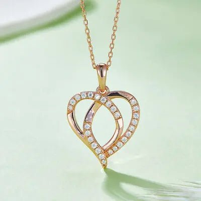 Moissanite 925 Sterling Silver Heart Shape Necklace - GlossiChic Collectionjewelry
