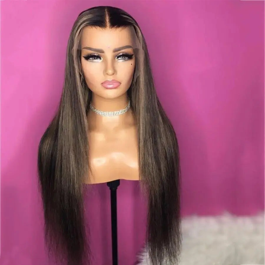 Brazilian highlight pre pluck HD transparent lace front human hair wigs - GlossiChic Collection